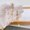 New Chinese-style national trend retro jewelry, enamel, niche titanium steel earrings, oil drip tassels, pearl, ancient-style earrings, stainless steel earrings details Picture